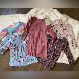 H&M set of 5 3/4T long sleeve dresses.